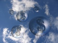 spekulationsblase, seifenblasen, dollar